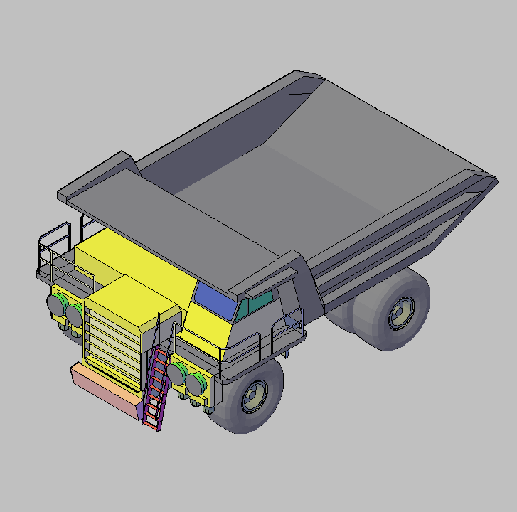 Bloque Autocad Vista de Camión Cargador en 3D